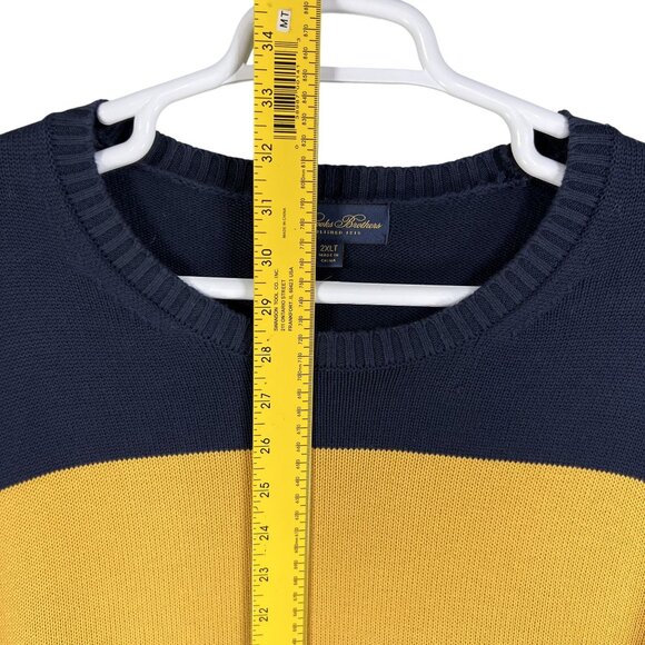 Brooks Brothers 2XLT Colorblock Striped Crewneck Ribbed Sweater Nautical Preppy - Picture 9 of 14